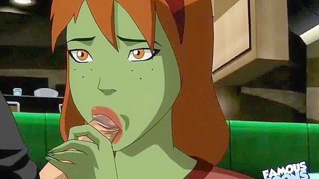 Superboy bends over Miss Martian and gives her asshole a good fucking