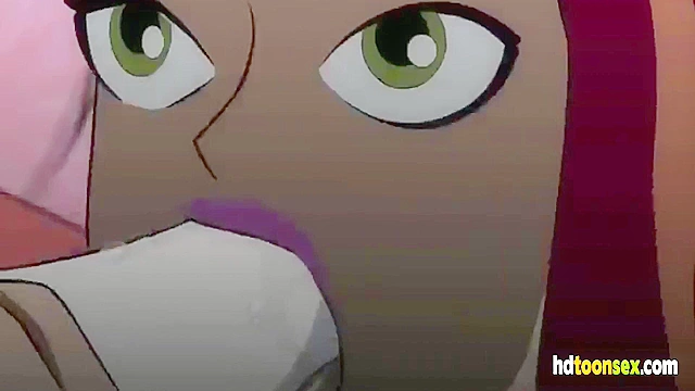 Horny cyborg decides to bang the hot cartoon redhead in both her holes