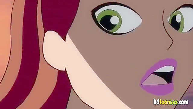 Horny cyborg decides to bang the hot cartoon redhead in both her holes