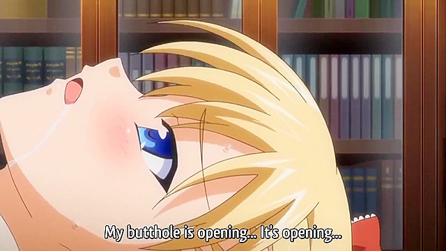 Demon Father Rebirth - Cute blonde anime schoolgirl ass fucked in bathroom