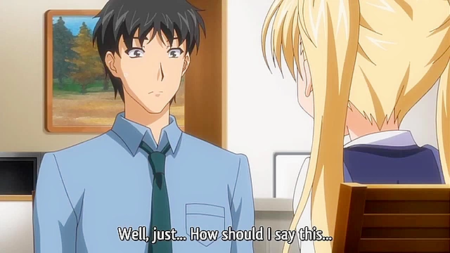 Demon Father Rebirth - Cute blonde anime schoolgirl ass fucked in bathroom