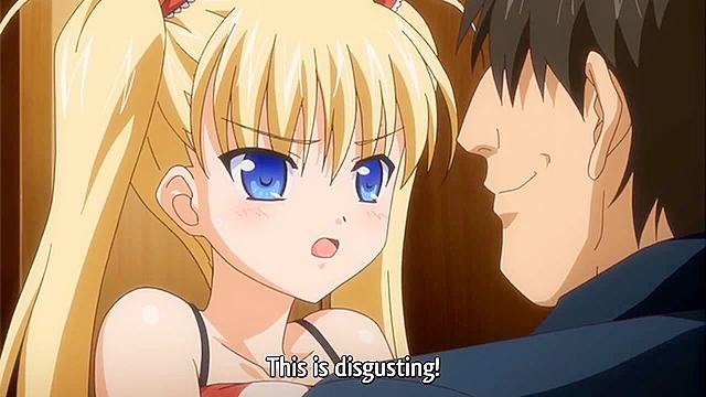 Demon Father Rebirth - Cute blonde anime schoolgirl ass fucked in bathroom