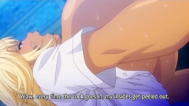 School Scapegoat - Busty blonde anime girl gets fucked with a dick in pussy and strapon in asshole