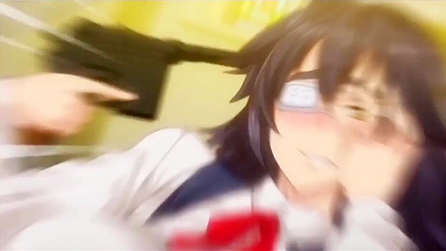 School Scapegoat - Busty blonde anime girl gets fucked with a dick in pussy and strapon in asshole