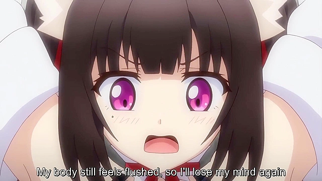 Cosplay Change 2 - Cute catgirl gets a huge vibrator shoved up her asshole while handcuffed