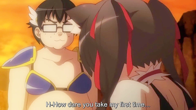 Cosplay Change 2 - Cute catgirl gets a huge vibrator shoved up her asshole while handcuffed