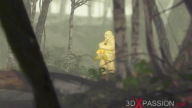 Horny female goblin Arwen fucked by Green monster Ogre