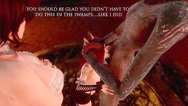 Powerful succubus sucks the cock and life out of warrior