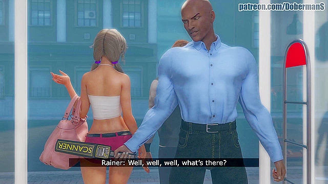 Security guard searches shoplifter's womb with Big Black Cock - 3d video comics