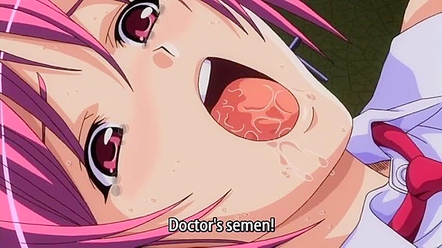 Horny nurse is toying her asshole with anal beads before doctor fucks her in hentai hospital