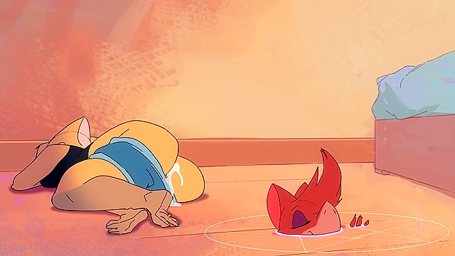 Dopplebanger - Futa furry girl summons evil clone to fuck her