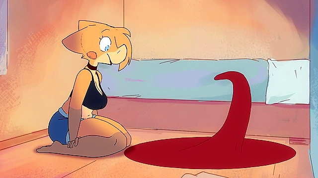 Dopplebanger - Futa furry girl summons evil clone to fuck her