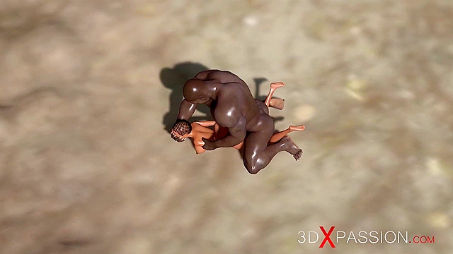 Young black girl fucked hard in mouth by huge black cock outdoor