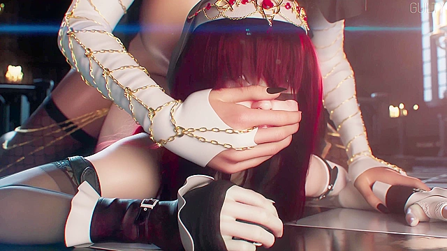 4K 3D porn futanari nun ass fucks new iniatiate and overfills her with cum