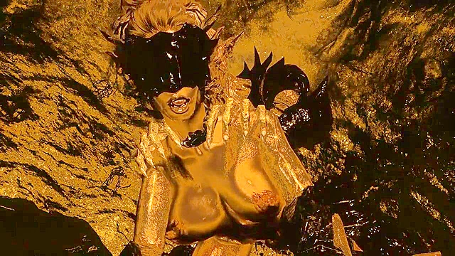 Scary looking orc monster gets a blowjob and fuck from a demoness