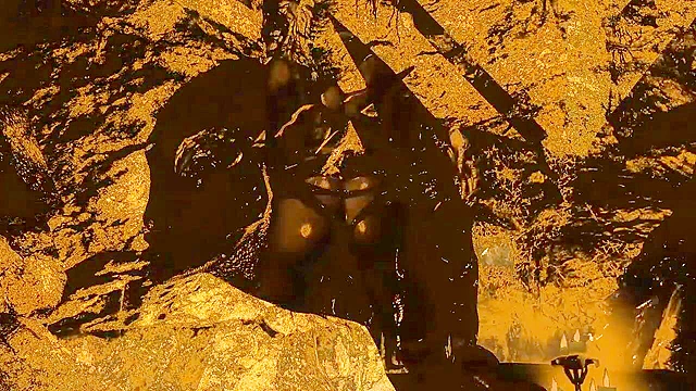 Scary looking orc monster gets a blowjob and fuck from a demoness