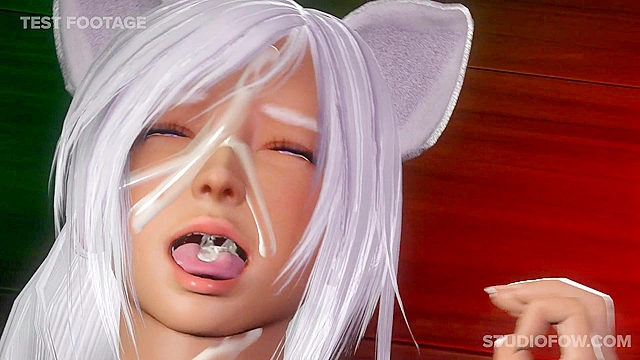 Evil demon gives a kinky catgirl a rough anal fucking in dungeon