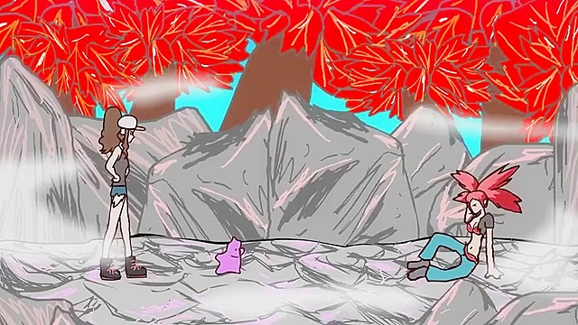 Pokemon Double Trouble - Misty is double fucked by futanari trainer and ditto