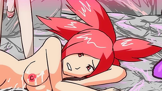 Pokemon Double Trouble - Misty is double fucked by futanari trainer and ditto