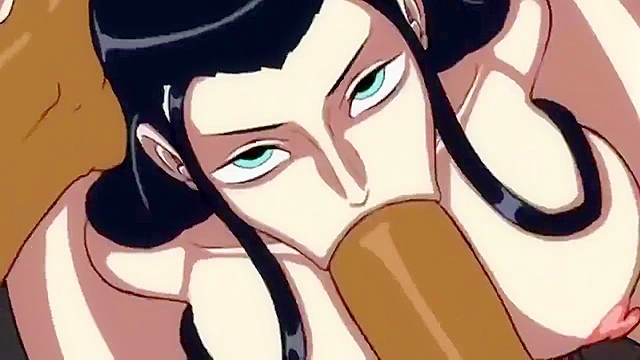Nami and Nico Robin in One Piece anal gangbang
