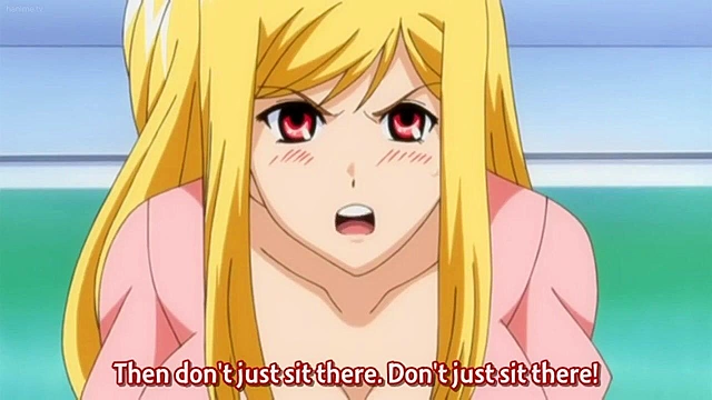 Oppai Life 2 - Busty anime blonde gets ass fucked and squirts in busty threesome