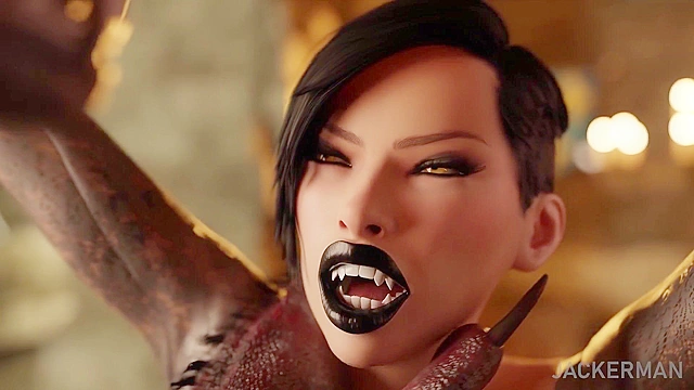 The Captive 2 - Tied up busty vampire get anal fucked by werewolf