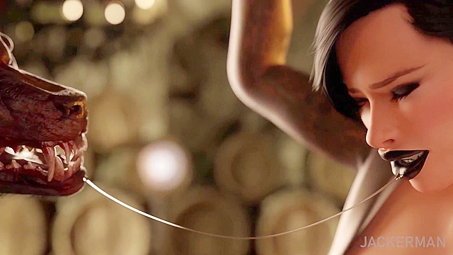 The Captive 2 - Tied up busty vampire get anal fucked by werewolf