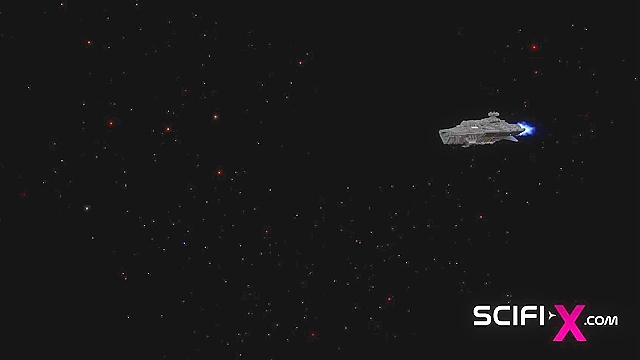 Sex with an alien in spaceship. Sexy young blonde gets fucked by alien