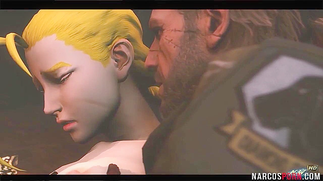 Street Fighter Cammy gets her ass fucked rough on the couch