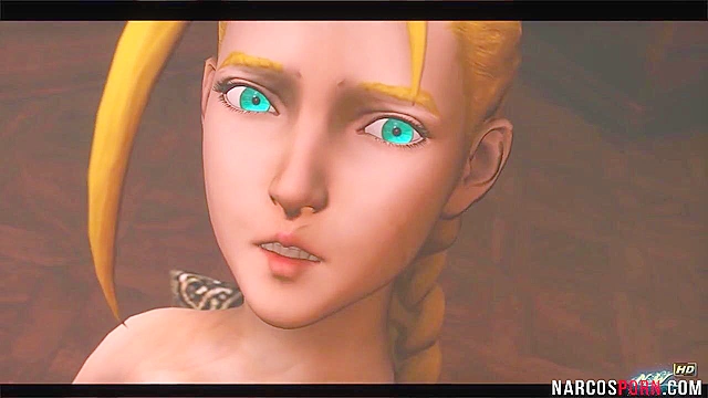 Street Fighter Cammy gets her ass fucked rough on the couch