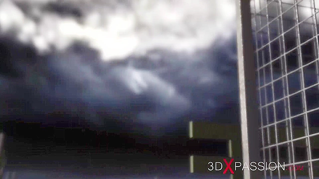 3D Porn - Cute 18 year old teen with glasses having rough bondage sex with a big black man