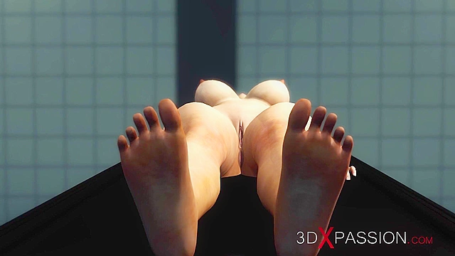 3D Porn - Cute 18 year old teen with glasses having rough bondage sex with a big black man