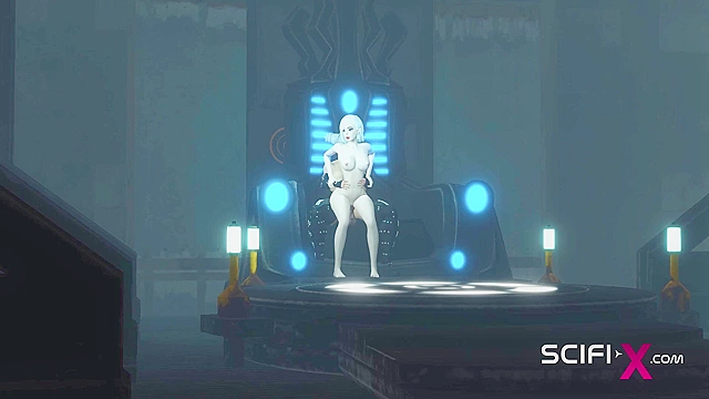 Sci-fi transerotica Hot futa shemale with huge dick fucks sexy blonde