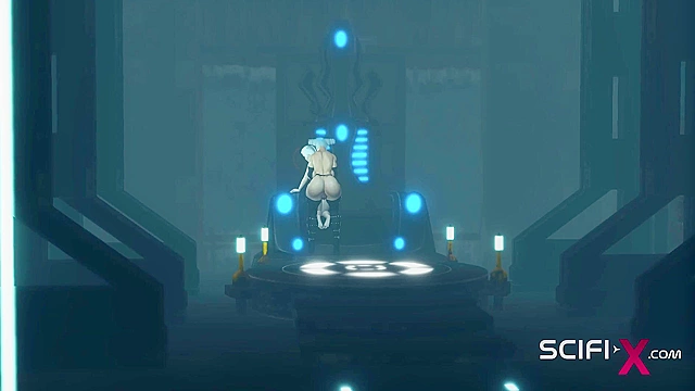 Sci-fi transerotica Hot futa shemale with huge dick fucks sexy blonde