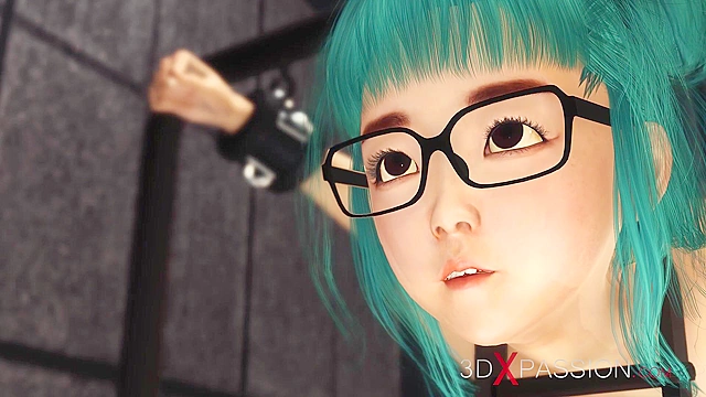 Shy japanese college girl in glasses gets anal fucked in the prison