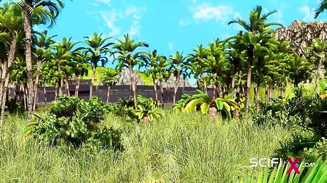 Super busty young blonde in bondage can't resist anal having sex with dickgirl