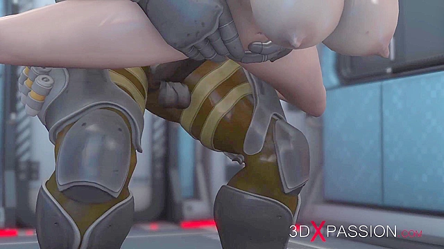 Alien monster fucks a young bald woman with 69 pussy licking