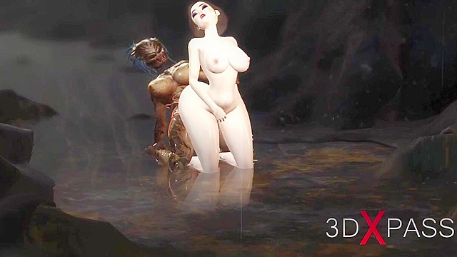 Super horny sexy secretary has hard 3D anal sex by predator futa