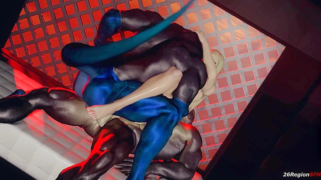 Samus Aran VS Big Lizard Dick going deep in her asshole