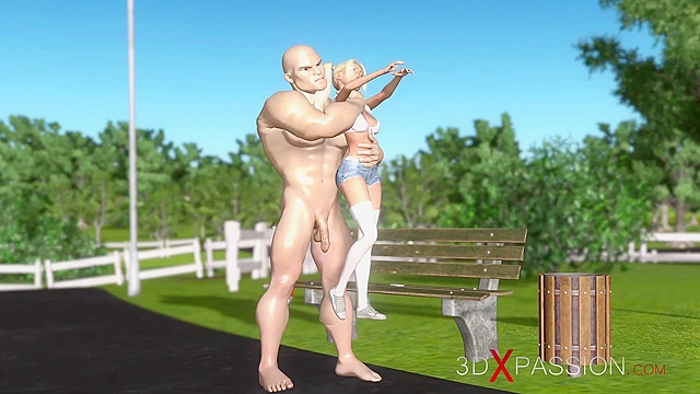 Petite blonde schoolgirl gets fucked hard by big monster cock in dungeon