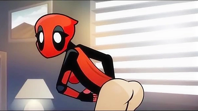 Cartoon Porn - Lady Deadpool takes Kingpin's dick deep in her asshole
