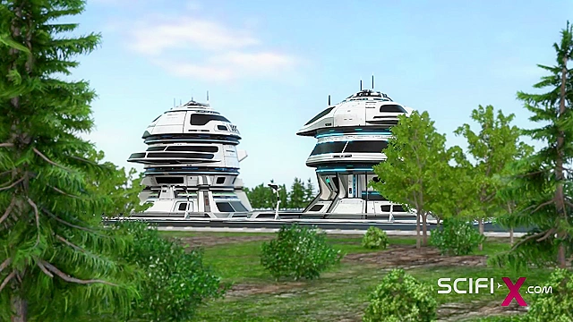 A sexy young busty ebony has hard anal sex with sex robot