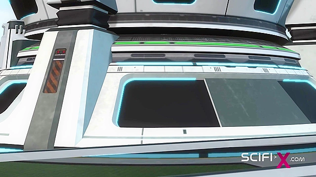 A sexy young busty ebony has hard anal sex with sex robot