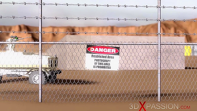 Muscular soldier fucks a female for alien entertainment