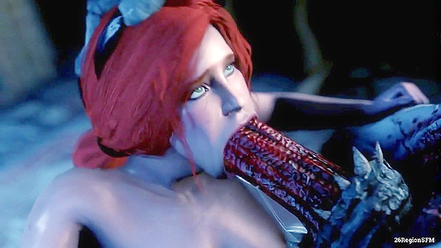 Triss Merigold gets her round ass fucked deep by zombie cock