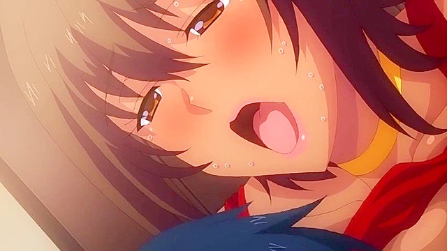 Busty hentai milf gets bent over the sink in front of the window