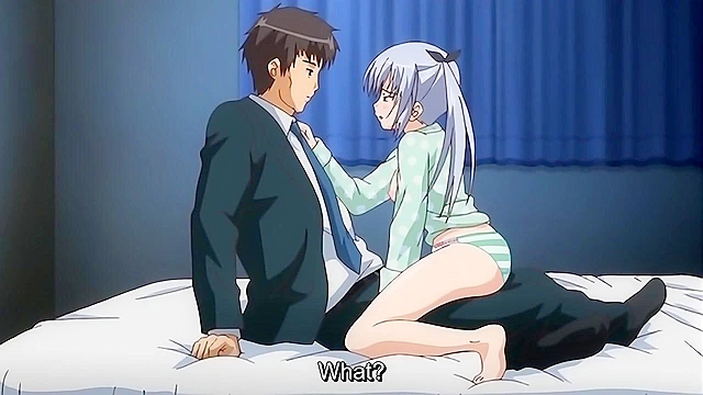 Papa Love 2 - Petite anime teen with small tits slides her tight pussy down on dads cock