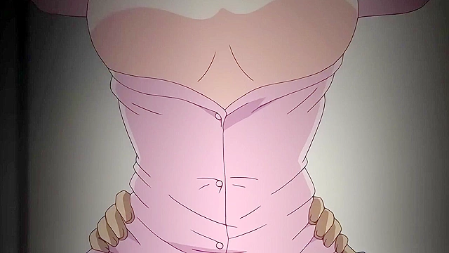 White Blue 4 - Old man bangs busty hentai nurse while her boyfriend watches