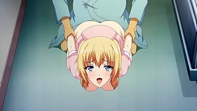 White Blue 4 - Old man bangs busty hentai nurse while her boyfriend watches