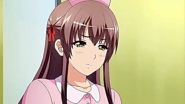 White Blue 4 - Old man bangs busty hentai nurse while her boyfriend watches